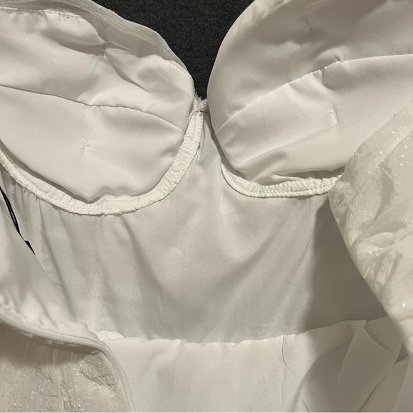 Lena White Bustier Strapless Cocktail Dress Women's Size Large Fully Lined - Picture 10 of 16